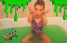 slime bath kids challenge fun