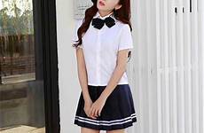 uniform japanese skirt short uniforms school high shirt sleeved jk sailor cosplay suit student