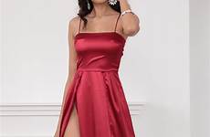 dress satin red maxi dresses party gala clothes