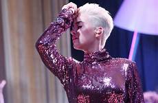 katy perry viewing party wardrobe oscars malfunction prickly pixie another has performs wears sheer dress popsugar jesse grant getty idol
