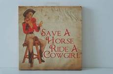 cowgirl ride horse save canvas