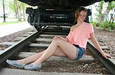 train railroad woman legs tracks shorts feet sitting brunette denim girl young jeans wallpaper photoshoot beautiful hair dress beauty leg