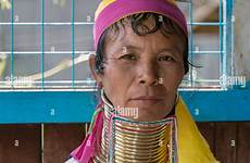 kayan people ethnic aka karen inle neck woman long myanmar lake stock alamy