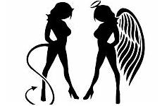 devil angel girl sexy stickers decals silhouette tattoo car vinyl 7cm little reflective covering body woman girls sticker c7 silver