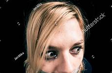 hostage tape mouth kidnapped woman over tied rope shutterstock stock