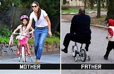 dad mom parenting differences between styles vs moms kids dads father mother fathers playing mommy teaching