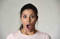 surprised woman shock mouth surprise young amazed beautiful big expression opened face stock wow background portrait astonished spanish head logo