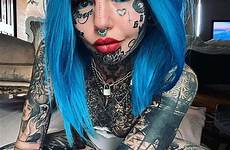 tattoos amber luke her teen girl herself she face woman body blue inked has dragon ribs before piercings bare pictured