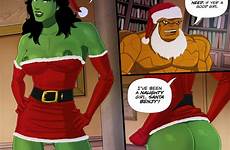 hulk she hentai marvel sunsetriders7 thing fantastic four foundry santa christmas