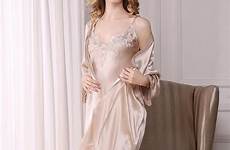 silk nightgown long lace robe set nightgowns satin women sexy night sets nightdress sleepwear mulberry womens gown gowns elegant choose