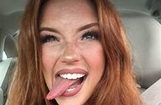 selfies hot car tongue tumblr girls girl redhead riley rasmussen redheads freckles