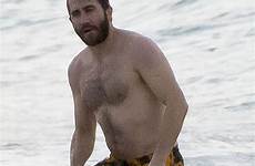 shirtless jake gyllenhaal st beach barths caruso greta long dailymail enjoys holiday hitting spotted tuesday going while he soaked pal