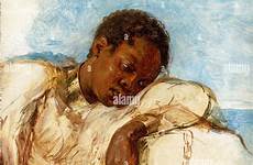 slave alamy stock portrait shackled chains 1820 painting
