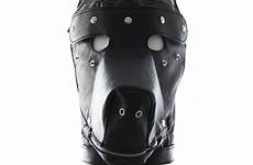 bondage dog head sex hood hoods slave masks enclosed headgear pu fully fun game couples mouth open mask faux leather