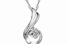silver pendant necklace sterling 925 chain women jewelry cubic paved inch diamond shipping zirconia cz genuine gift accessories singapore collections