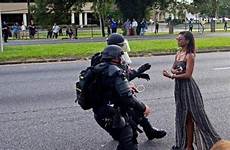 police protest arrest woman protester riot officers baton rouge la protests during front young arrests gear people over print