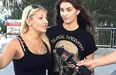 her mother madonna exposed breast shows georgiou teen josephine down stage pulls she bare brisbane their exposes exposing daughter after