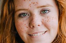girl freckles ginger close hair lip biting her teenage