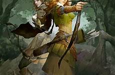 female concept elf forest fantasy ranger girl dnd artstation digital