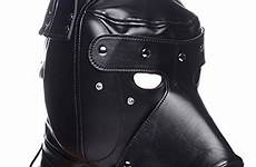 dog mouth flirt headgear helmet restraint harness zipper blindfold hood bondage mask fetish leather animal sex