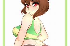 chara frisk naked undertale female ass big boobs shirt cameltoe breasts thighs clothes only butt thick tight green clothed huge