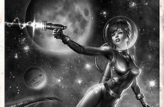 carlos valenzuela girl space sci fi retro