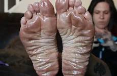 soles wrinkled dirty oily