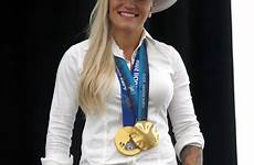 humphries kaillie calgary stampede parade marshal named bobsledder canadian bobsled olympic peed pants citynews medallist stetson helmet turned she gold