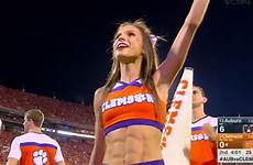clemson cheerleader pack abs auburn hot vs game catches unreal camera during tigers players might half better than dailysnark