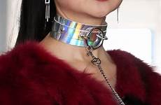collar choker bdsm women leather metal necklace long pu laser harness sexy slave rivets bondage rope chocker fashion gift jewelry