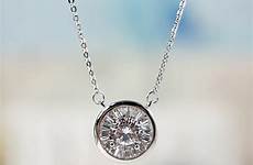 necklace pendants zircon aaa shine luxurious sterling pure circle silver simple quality women