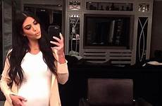 kim kardashian selfie naked pregnant bump pregnancy instagram baby her nude huge off shows cradles post surrogate issue real brit