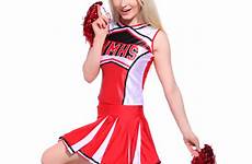 cheerleader cheer school outfit glee high pom costumes dress musical cheerleaders fancy poms ebay womens