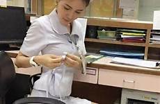 nurse hot forced sexy she her job quit claims thai uniform real selfies skimpy selfie wearing
