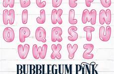 letters alphabet printable bubble digital etsy letter pink lettering cartoon fonts cute pdf graffiti styles uppercase choose board
