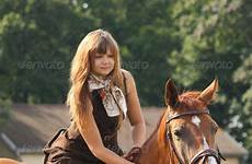 horse girl riding horses beautiful teenager brown teens field flowers photography teenage stock photodune buy equestrian choose board