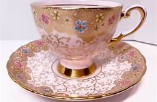 tea cup cups saucer china pink gold tuscan aprilsluxuries vintage bone antique english contact shop