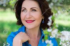 aged middle woman posing cherry healthy portrait skin stock