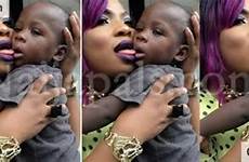 laide bakare son her lips licking fans actress gistmania reaction shares after