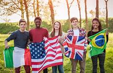 exchange host student students countries different family school friends year teenage flags brazil ise girls nations holding why shutterstock become
