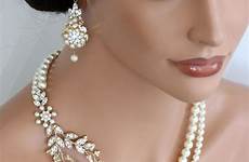 pearl necklace wedding bridal gold women jewelry ivory swarovski neckpieces wear pasta escolha para vine leaf unique