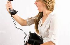 shouting woman young yelling angry helpline poor customer service stock alamy mouth telephone receiver retro into old shout anger