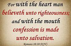 romans salvation confession unto mouth heart made man kjv believeth righteousness bible quotes