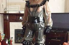 sissy transparent maid rubberdoll tania catsuit tranny
