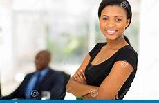 attractive businesswoman african office happy