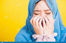 crying hijab wiping veil woman praying religious