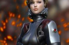 halo female cyborg futuristic poser