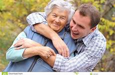elderly woman man young hugging senior hugs stock cougar hunting older looking date kisses teddy premium baby preview bigstock que
