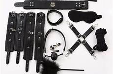adult restraints leather sex nipple clamps whip 10pcs gag fetish erotic toys game set