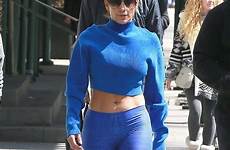 lopez jennifer leggings blue gym crop toned flaunts torso top she heads matching york choose board looked absolutely headed fabulous